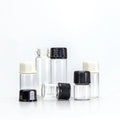 Mini Small clear Glass Perfume Vials 1ml 3ml 5ml with Black White Screw Cap for Sample Tester Bottles