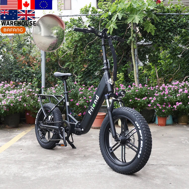 European Warehouse Drop Shipping 20 Inch 750W Pedal Assisted Folding Electric Fat Tire Bike with Integrated Lithium Battery