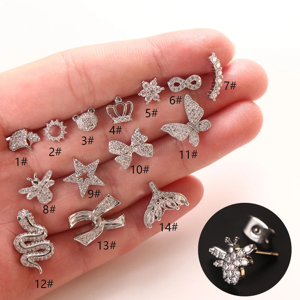 Fashionable Super Sparkling Light Luxury High-end Earrings Niche Gorgeous Fish Tail Earrings