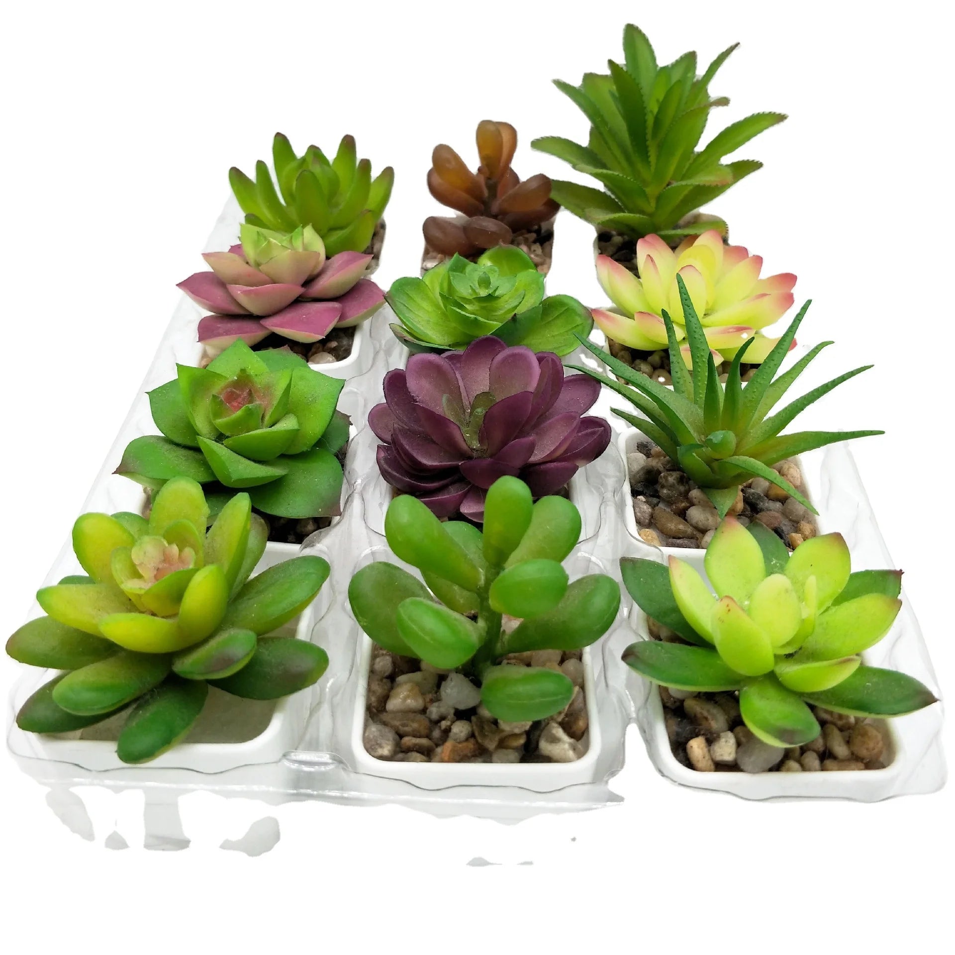 Indoor Faux Real Touch Tropical Plants Set Plastic Flower Artificial Succulent Plants