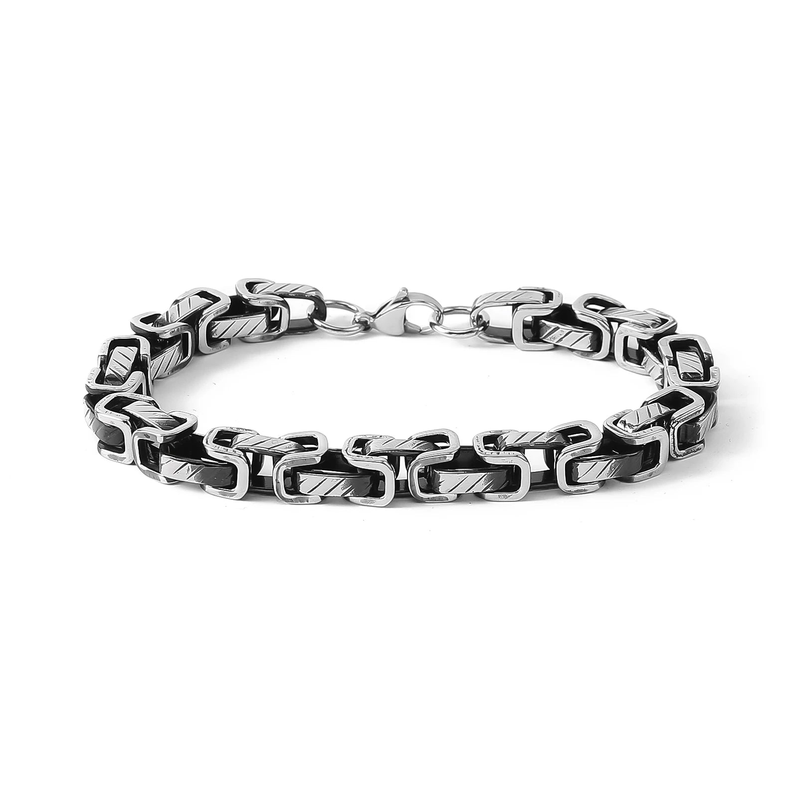 Mens 316L Stainless Steel Viking Bracelet Byzantine Link Chain Bracelet Wholesale Jewelry