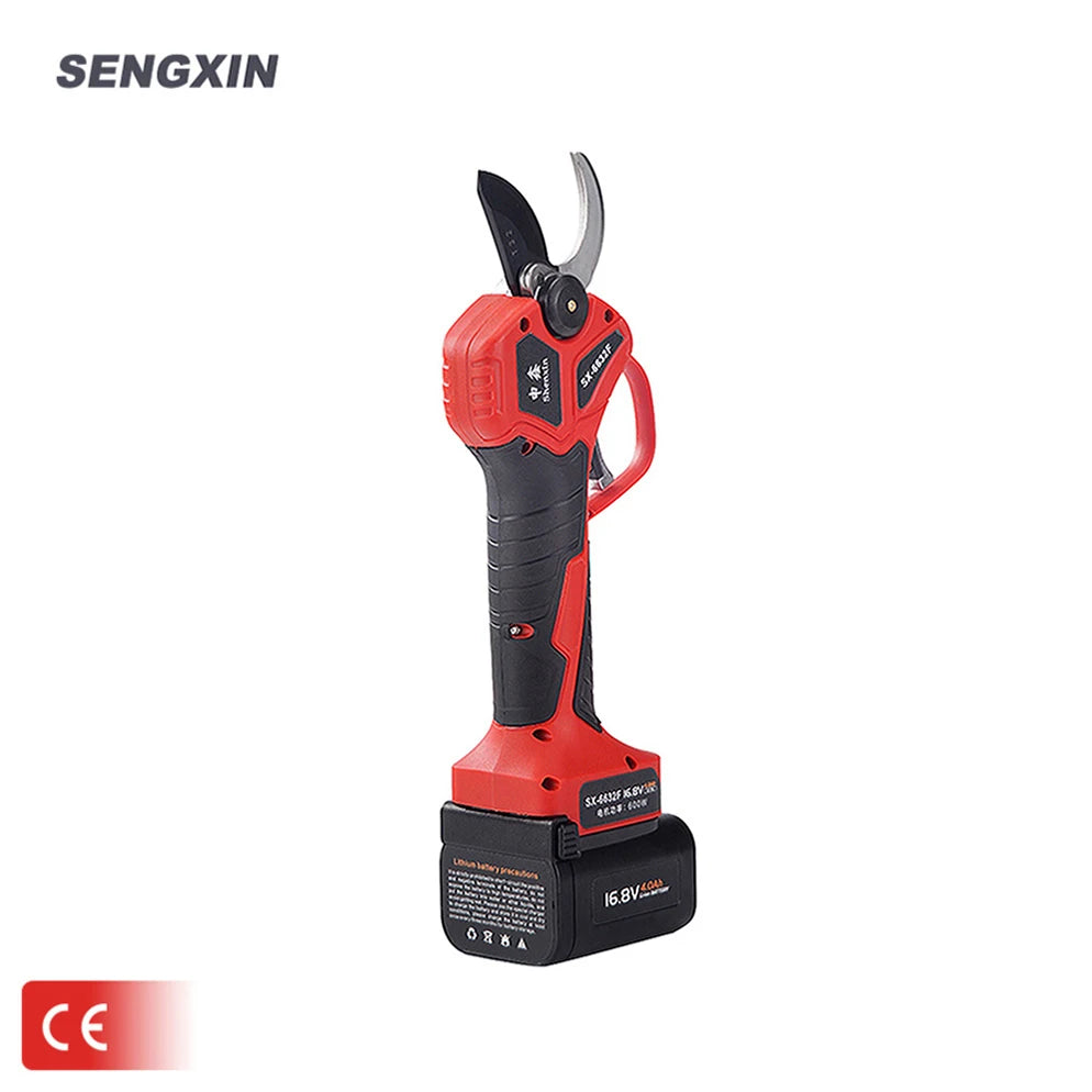 SENGXIN Electric Pruners Cordless 16.8V Lithium Battery Carbon Steel Blades 32mm Cutting Capacity Secateurs Pruning Scissors