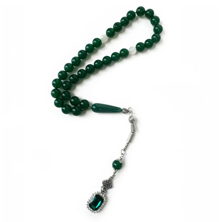 Hot Selling China Personalized Islamic Gold Plated Agate Prayer Beads Tasbih Rosary Religious Unisex Beaded Bracelet