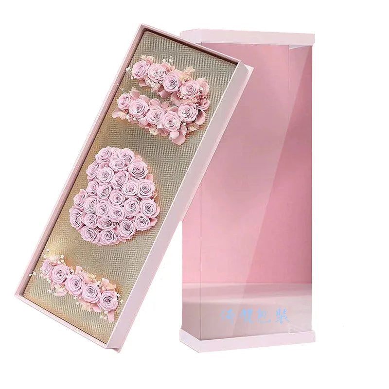 Hebei Huiya Luxury Acrylic Gift Box with Floral Foam Embossing Printing Valentine's Day Decorations Stock