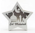Eid Mubuark Ramadan Wood Engraving Laser Cut Factory Wholesale Wooden Islamic Eid Mubarak Ramadan Festival Home Decorations