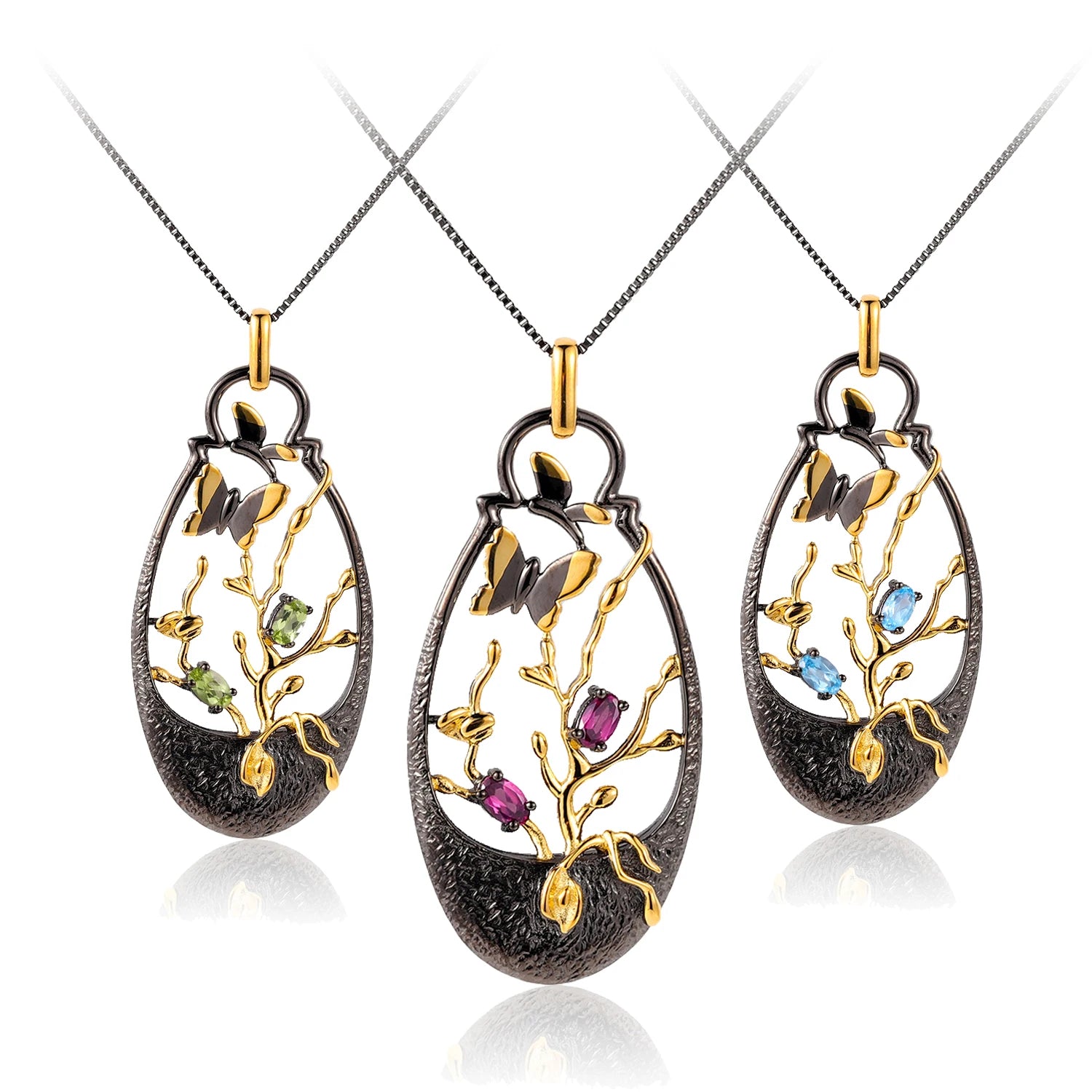 C7931 Abiding Jewelry Popular Design Natural Inspire Natural Gemstone Handmade Sterling Silver Jewelry Pendants for Necklace