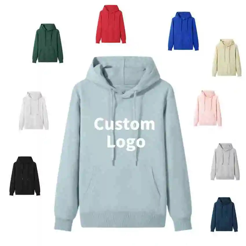 Wholesale Custom Logo Print Cotton Blank Casual Hoodies Tracksuit Unisex Fleece  Men's Hoodies