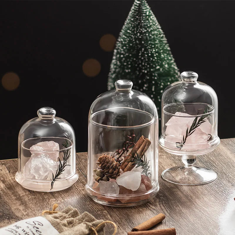 Transparent High Borosilicate Glass Multifunctional Display Container Aromatherapy Lamp Cover Food Cover Home Decoration