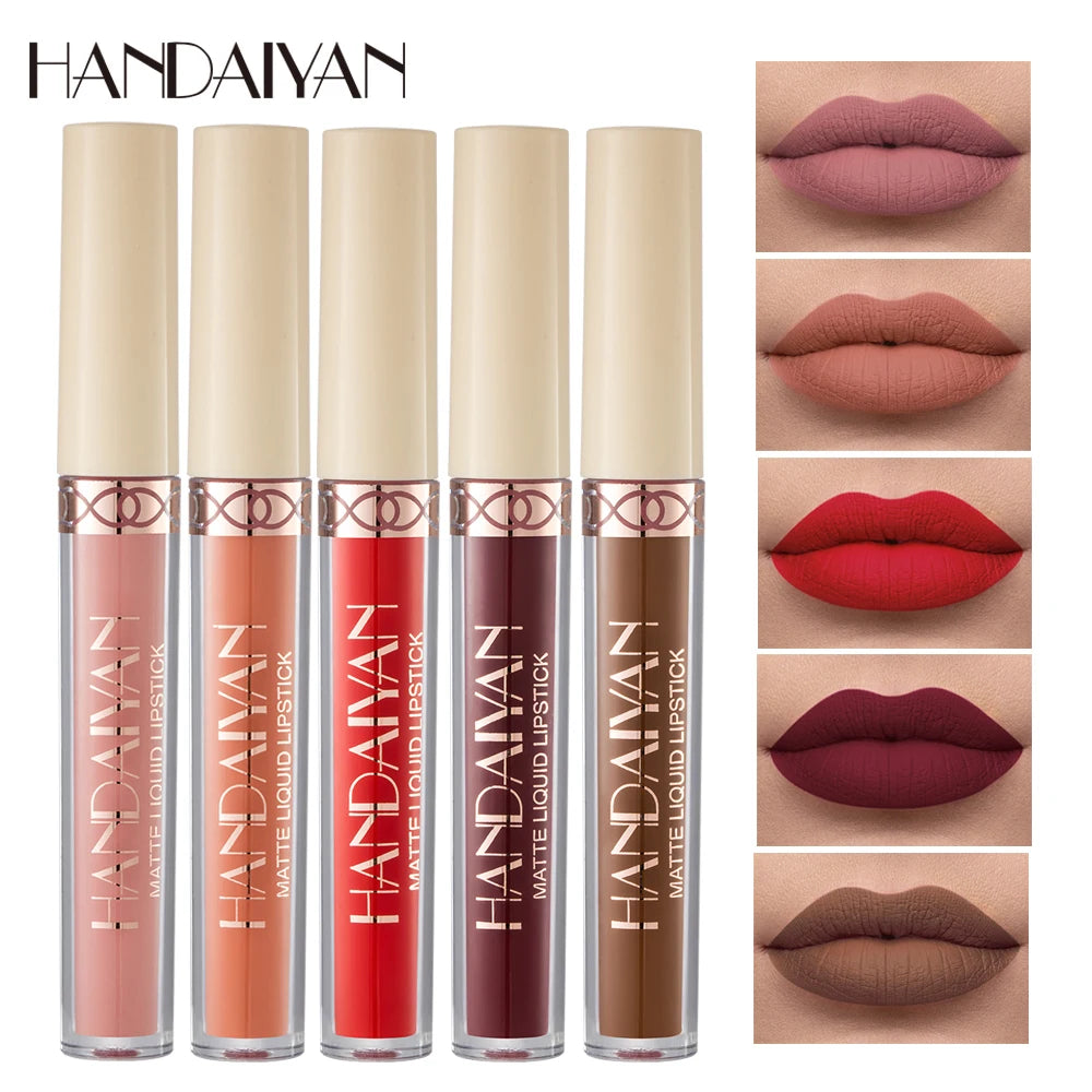 HANDAIYAN Customizable Lipstick Tubes High Pigment Lipstick Matte in No Labels Caja De Labiales Versagel Lip Gloss Base Bulk
