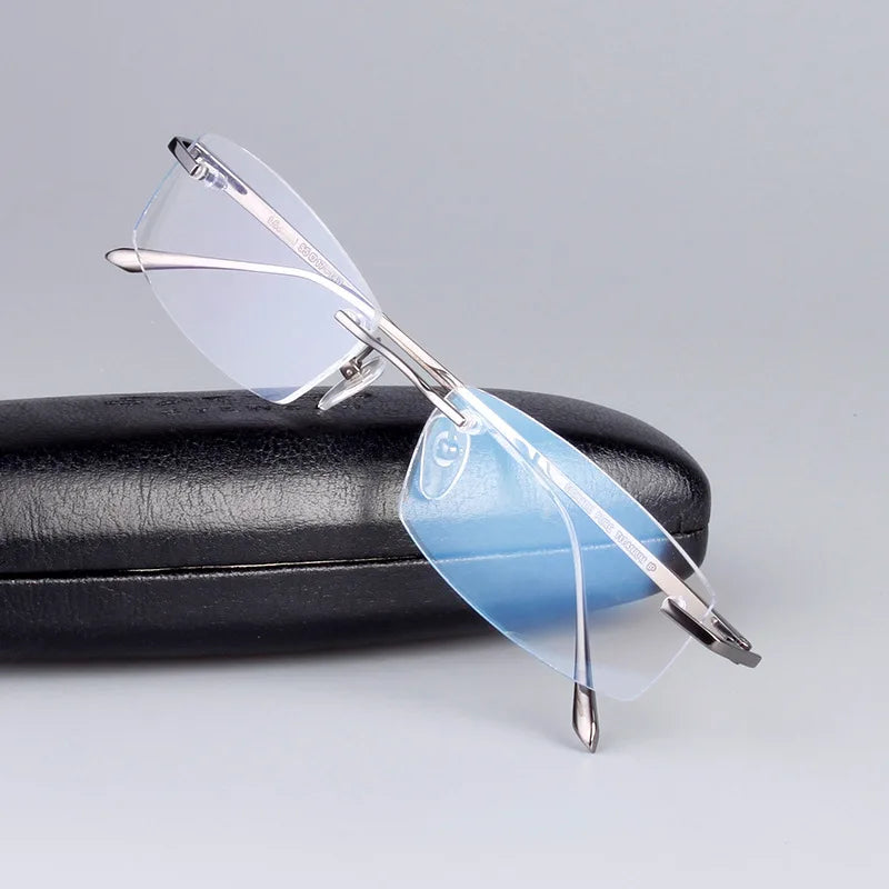 Wholesale Fashion Rimless Pure Titanium Eye Glasses Frames Women Men Spectacle Optical Eyeglasses Frames 2026