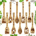 Bamboo Kitchen Spatula Creative Carving Pattern Mixing Stir Fry Spatula Cooking Spoon Spatula Five Piece Set