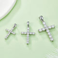 J001 Abiding Fine Jewelry Factory 925 Sterling Silver Necklace 3mm 4mm 5mm VVS Moissanite Cross Pendant With Diamond