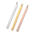 Mirror Polished Stainless Steel Smooth Strip DIY Jewelry Charms Pendants Blank Rectangular Strip Tags Engraved Customs Pendant