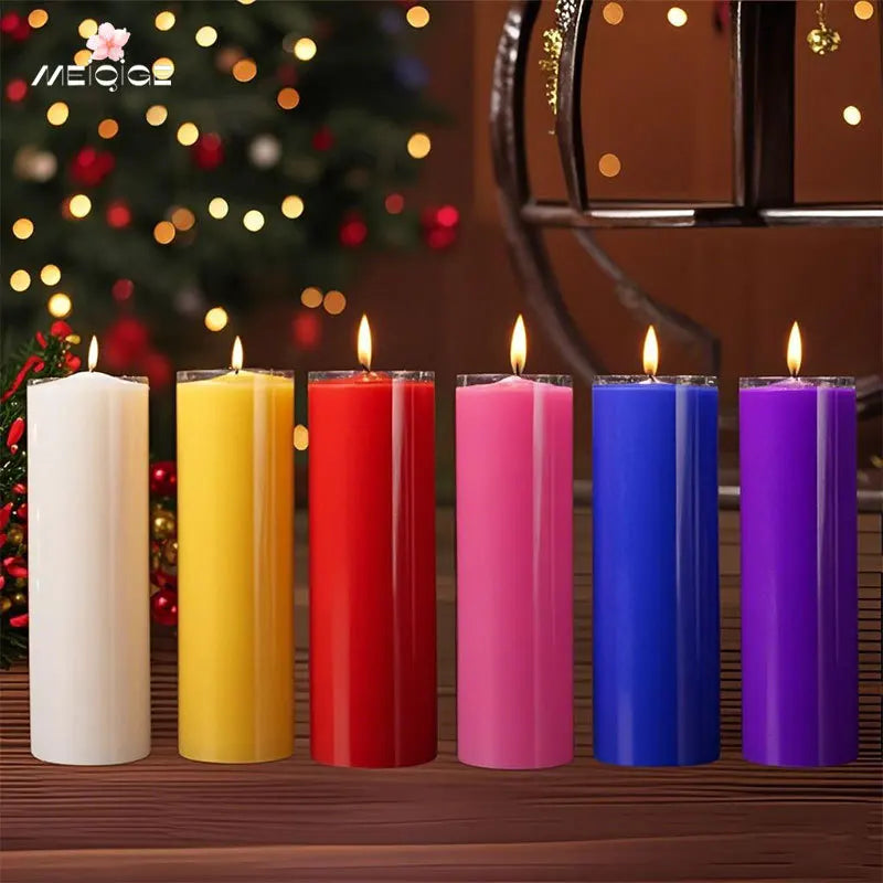 Handmade 6-Inch Religious Church Candle Long Burning Paraffin Wax Plain Style Festivals for Easter Diwali Birthday Ramadan