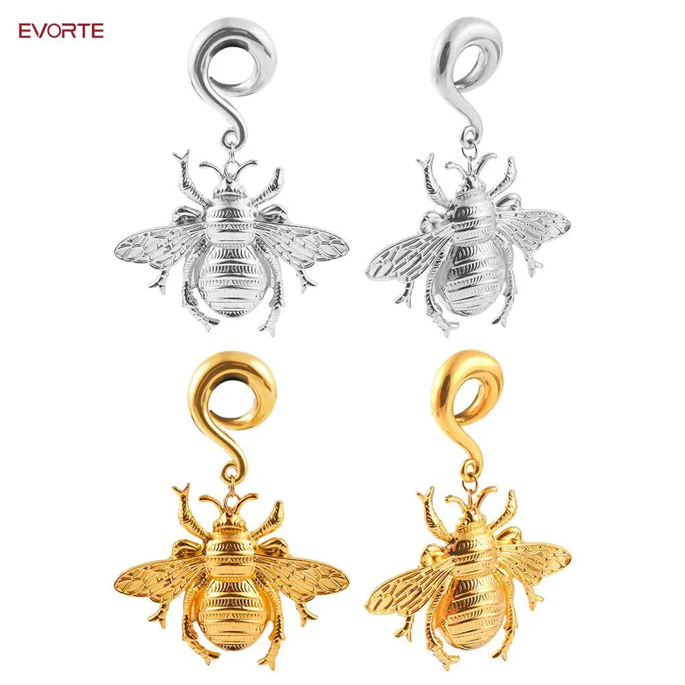 Evorte Classic Opal Stainless Steel Ear Weights Hangers Dangle Flesh Tunnels Gauges Plugs Hooks Piercing Body Jewelry Earring