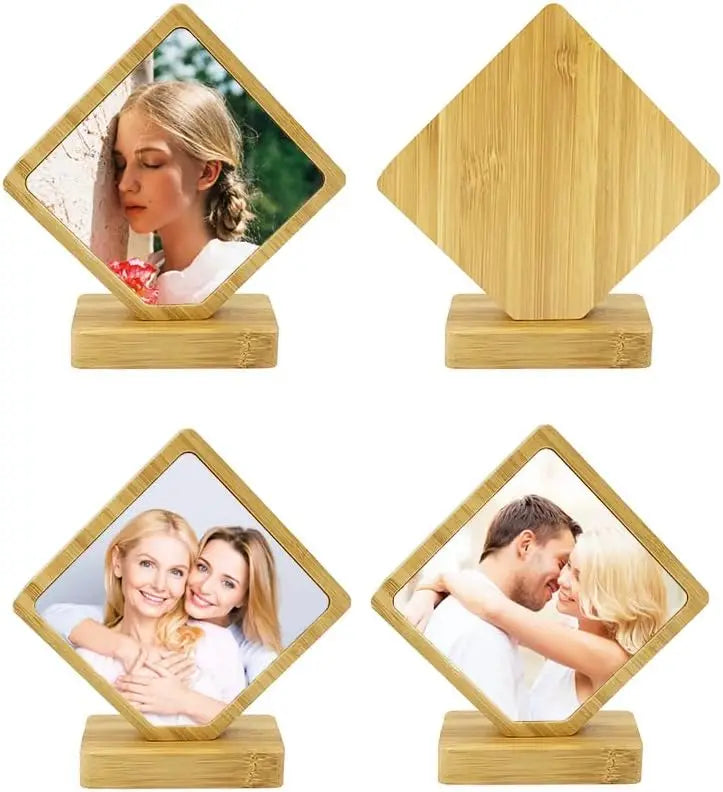 Sublimation Bamboo Photo Frame Blanks Multi-Shape 6-Color Thermal Transfer Christmas/Festival Home Decor School Business