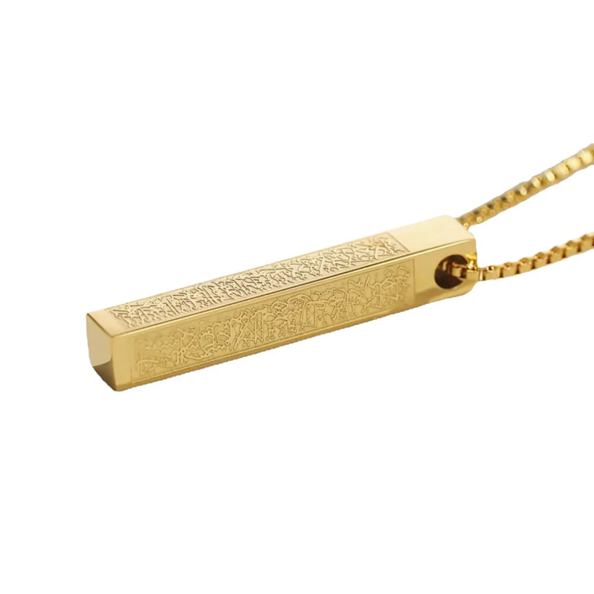 Column Pendant Islamic Arabic Muslim Standard Quran Inscription Stainless Steel Chain Jewelry Necklaces Quran Chair