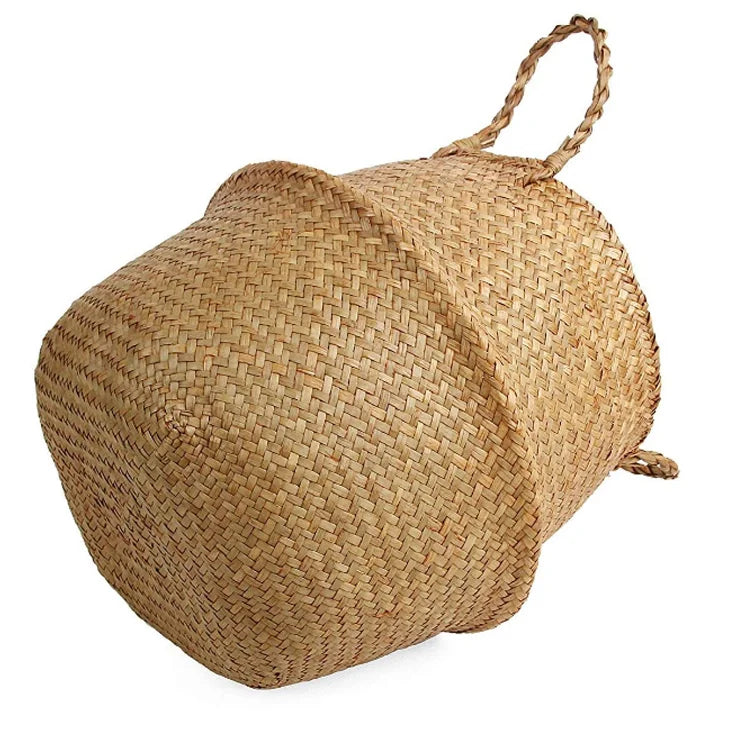 Natural Multi Flower Plants Pots  Laundry Straw Woven Seagrass Laundry Basket for Home Storage