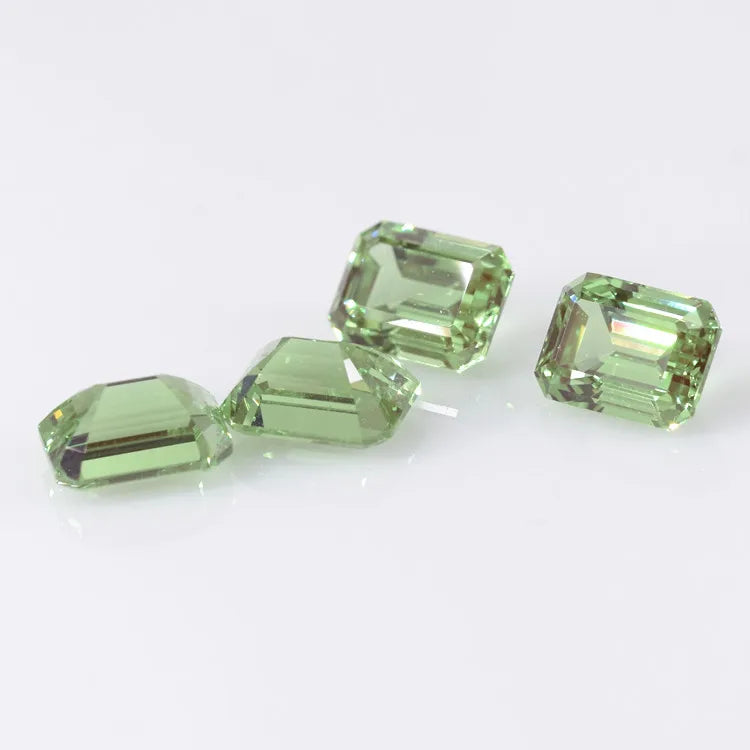 Factory Wholesale Emerald Cut Czochralski Grown Yttrium Aluminium Garnet YAG Stones Olive Green YAG Gemstone for Jewelry