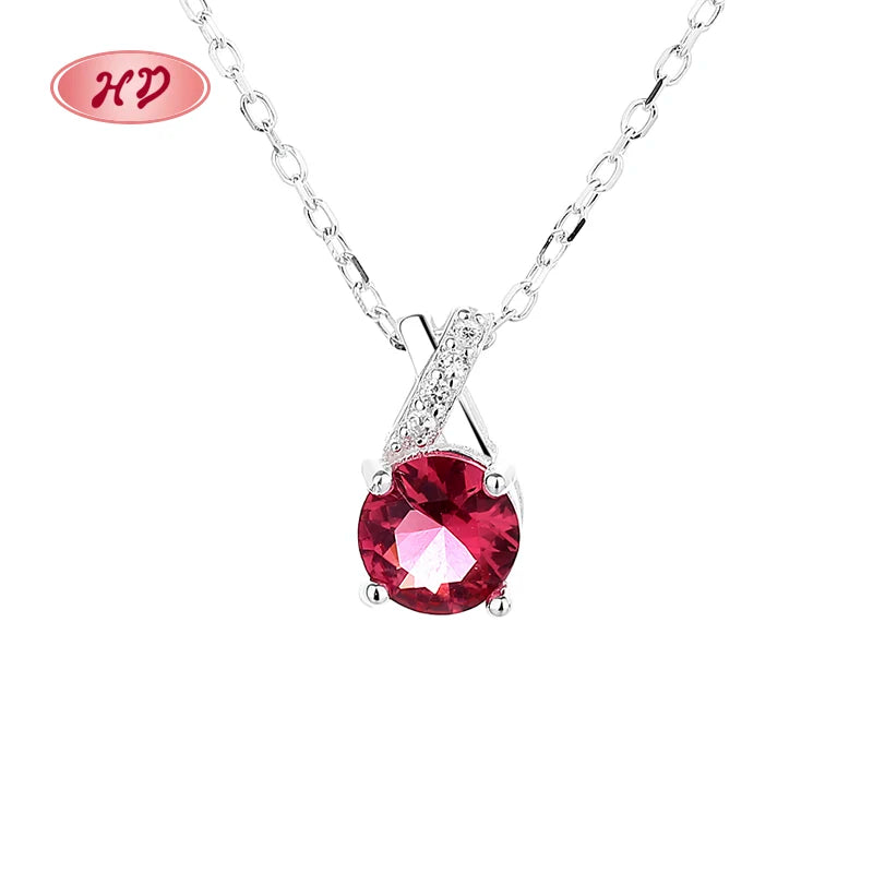 Stunning Colorful Large Zircon Silver Necklace Wholesale Contemporary Fashion Accessory Silver Necklaces for Women