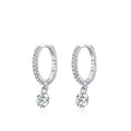 Wholesale Popular Ear Jewelry 925 Sterling Silver Simulated Diamond Circle Zircon Pendant Hoop Earrings