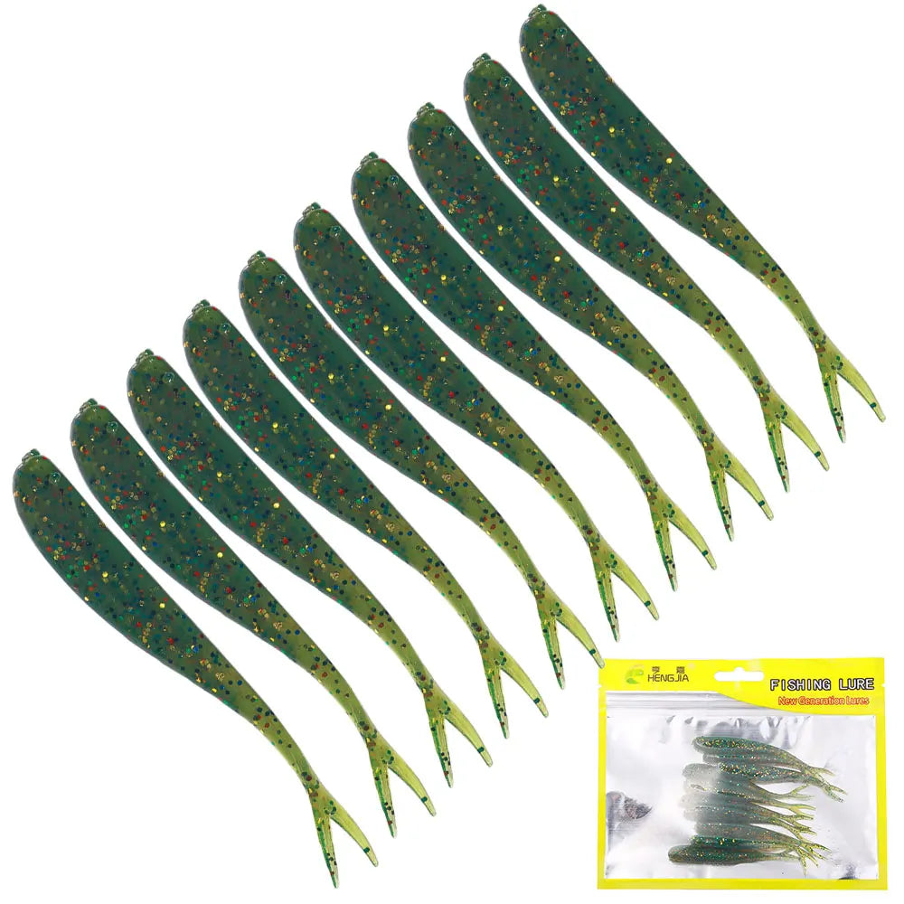 Newup 10pcs/bag Scissors Shad Lure Bait 7.5cm Fat Belly Bass Pesca Isca Fishing Lure T-tail Baits