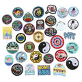 Hot Sale New Creative Fashion Style Tai Chi Ying Yang Custom Your Own Design Iron on Embroidered Circle Round Patches Badges