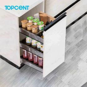 Topcent Manufacturer Wire Basket Pull Out Kitchen Drawer Sliding Basket Cabinet 150Mm 2Teir Pull Out Wire Basket