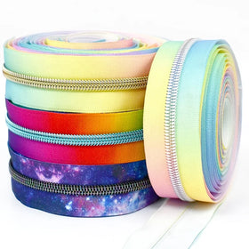 Meetee ZA901 5# Luggage Bag Zipper Accessories Custom Coil Rainbow Nylon Zipper Tape Starry Zippers Roll