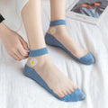 Summer Ankle Socks Thin Translucent Daisy Invisible Socks Women