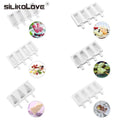 DIY 4 Cavity Heart Irregular Lattice Cylinder Stripe Shape Ice Cream Ice Pop Mold Block Freezer Fruit Juice Dessert Maker Tools
