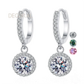 Factory Wholesale Diamond 2ct Round Cut Sparkling Moissanite Earrings 925 Sterling Silver Fashion Earrings for Women