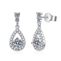 Stylish 925 Silver Antiallergic Moissanite Drop Earrings Nickel-Free with Moissanite Certificate