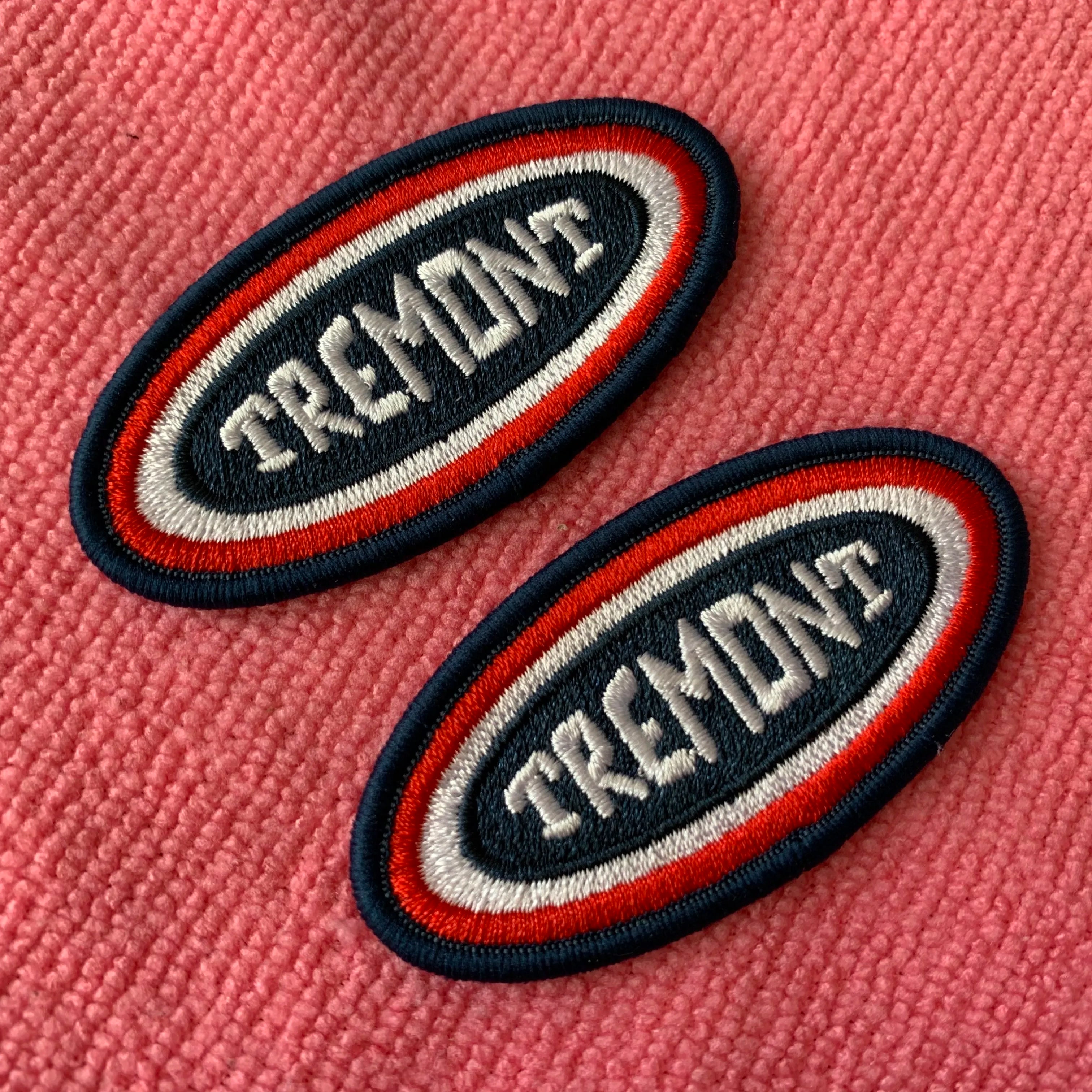 Customization New Design Embroidery Patch for Garmentoval Shape Heat Press Security Embroidery Emblem for Clothes