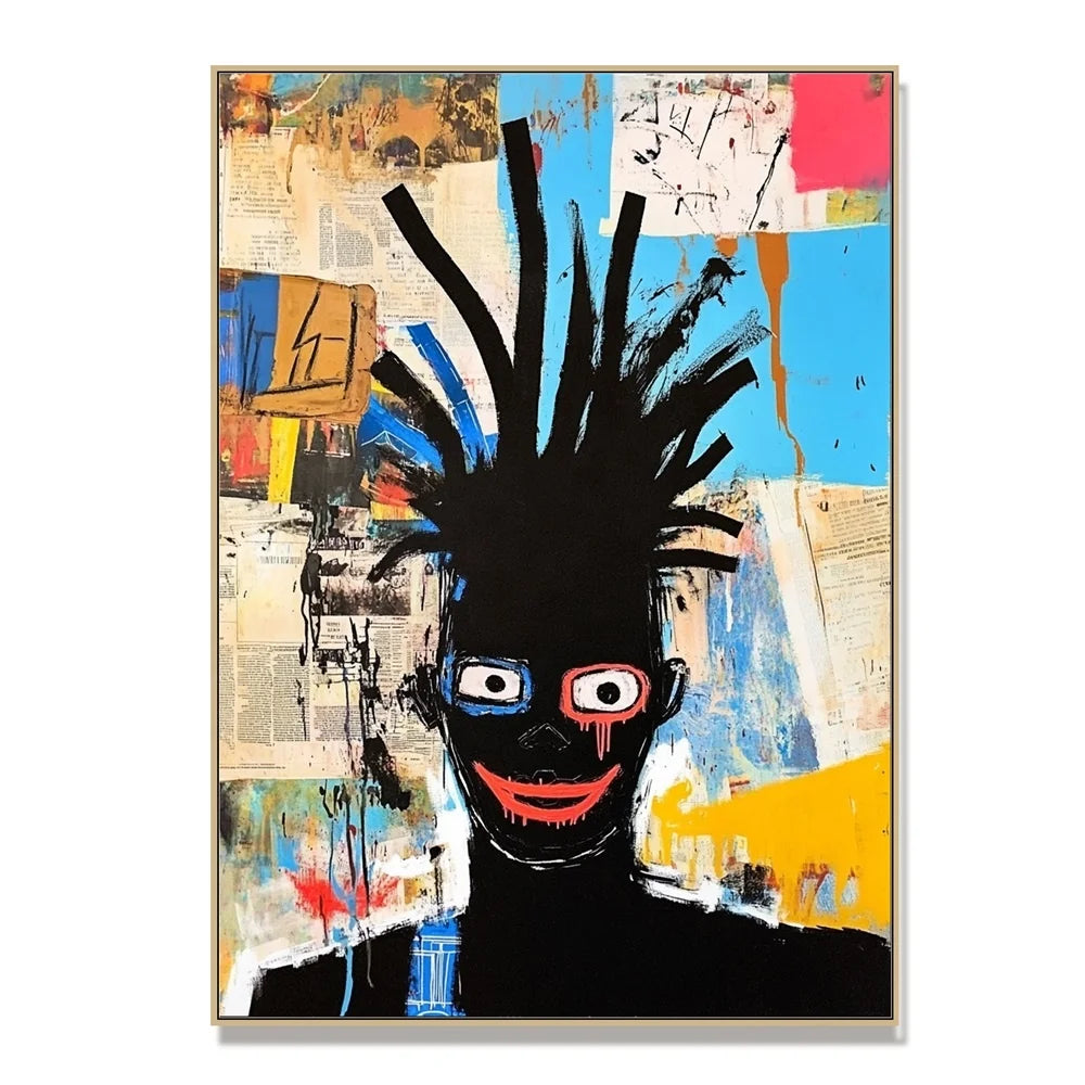 Oil Painting Graffiti Custom Framed Wall Pop Art Painting on Canvas