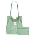 Eco-friendly Vintage Corduroy Shoulder Bag with Pocket Durable Fashion Corduroy Handbag Large Capacity
