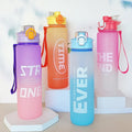 M09 Custom Logo Plastic 32oz Sports Motivational Drinking Bottles Gym Botella De Agua Drink Water Bottle With Straw