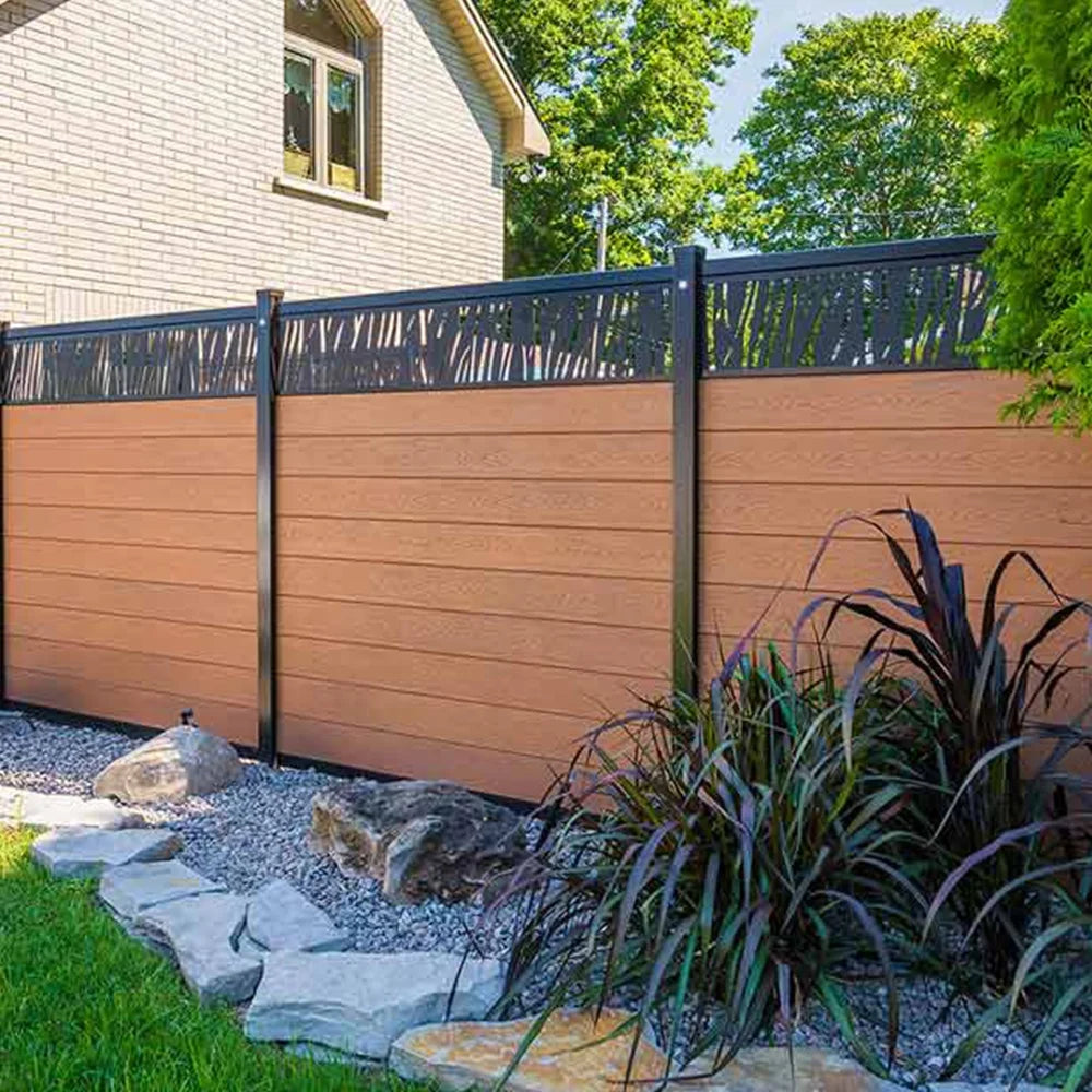 Waterproof Less Fading Outdoor Garden Gate Trellis DIY Wpc Fence Aluminum Post Composite Wood Panels