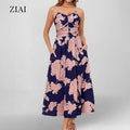 Women's Dresses Summer Fashion Rustic V-Neck Waisted Printed Dresses for Women