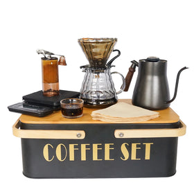 Portable Coffee Maker Set with Porcelain Manual Brewing Pots Pour Over Coffee Accessories Set Dripper Coffee Bag