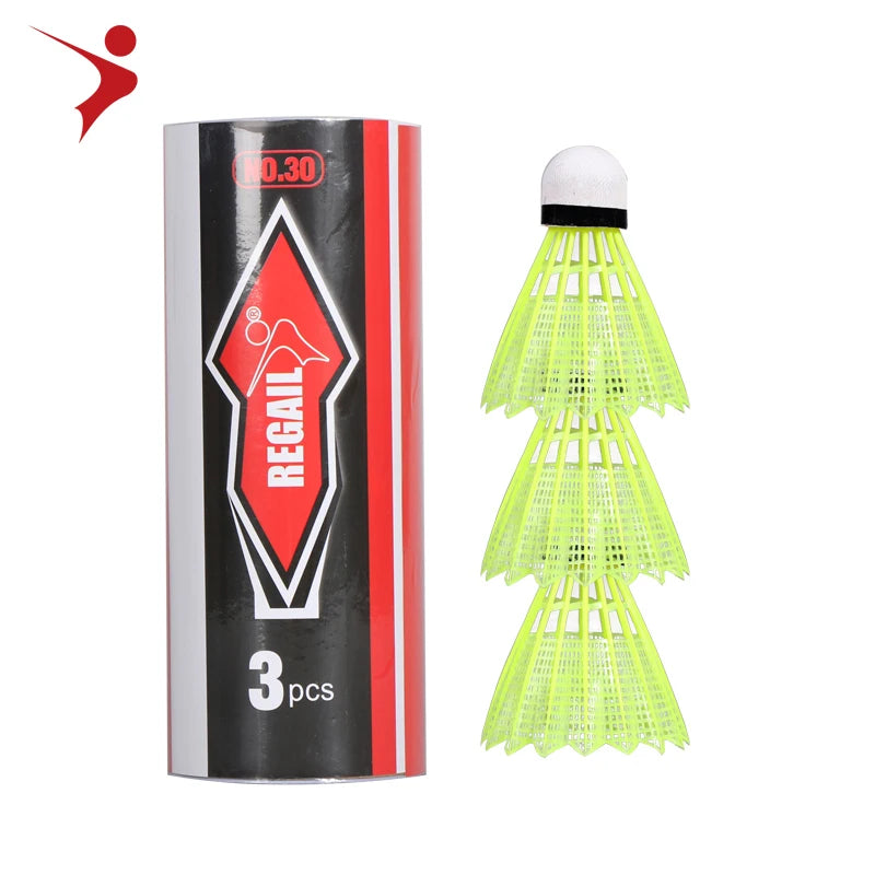Regail  Cheap Plastic Badminton Shuttlecoke 3 Pc in Tube  Provide Customized Nylon Badminton Balls