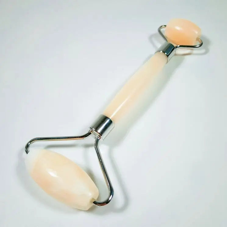 Gem Hot Selling OEM Private Label Wholesale Metal Welded Natural Yellow Jade Roller for Face Massage Products