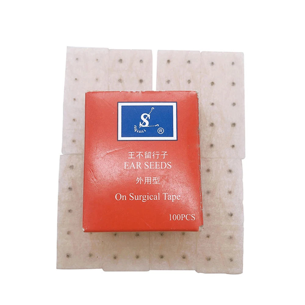 100pcs/box Ears Massage Stickers Ear Point Massage Press Magnets Plated Seeds Needle Patch Auricular Therapy Seeds