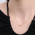 Chris April 316L Stainless Steel 18k Gold Plated Cute Dolphin Freshwater Pearl Charm Necklace
