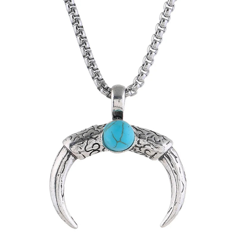 Wholesale Punk Rock Cool Metal Pendant Necklace for Men Stainless Steel Chain with Alloy Material for Wedding Party Jewelry