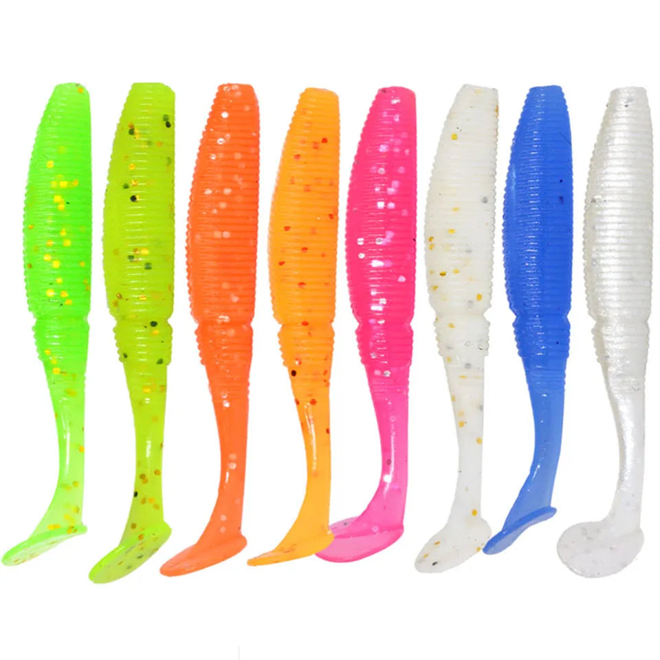 Afishlure T Tail Soft Lure Artificial Baits 75mm 3g Luminous Paddle Tail Soft Fishing Lure