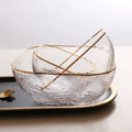 Custom Color Logo Design Hammered Texture Square Handmade Lead Crystal Glass Salad Bowl Sets Eco-Friendly Restaurant Bowl