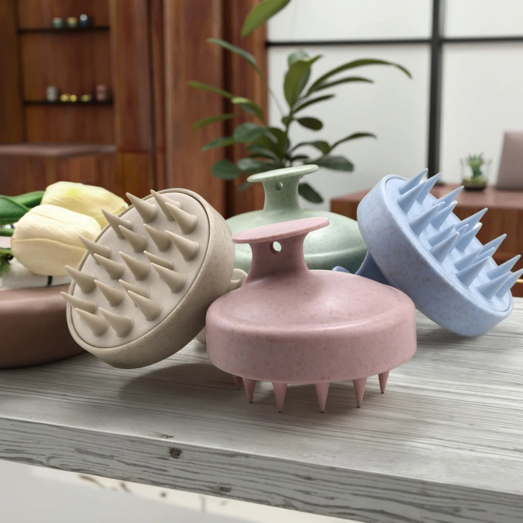 Private Logo Waterproof Silicone Soft Biodegradable Materials Hair Shampoo Brush Plastic Handle Matte Scalp Massager Home Use MegaBDM