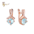 FJ Fallon Fashion Jewelry Cluster Earrings Plated in Rose Gold Brass Based