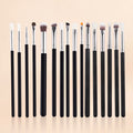 16pcs Natural Hair Makeup Tools Accept Customize logo Private Label Eye Eyeshadow Brushes Black Silver Style Makeup Brush Set